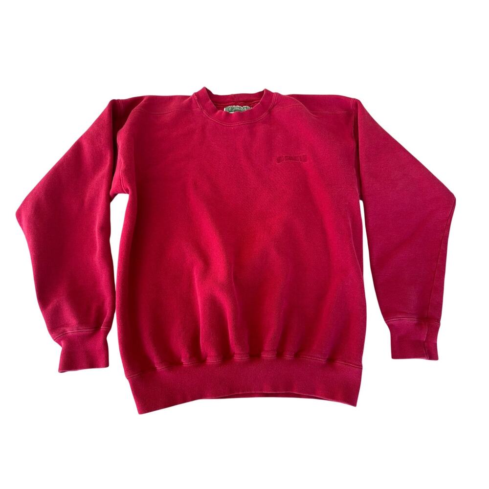 Vintage Levi’s Strauss Sweatshirt Mens M Red USA Made 90s Distressed Crewneck